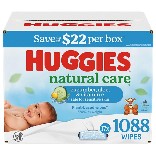 Huggies Natural Care Baby Wipes, Refreshing Clean (17 flip-top pks., 1088 ct.)