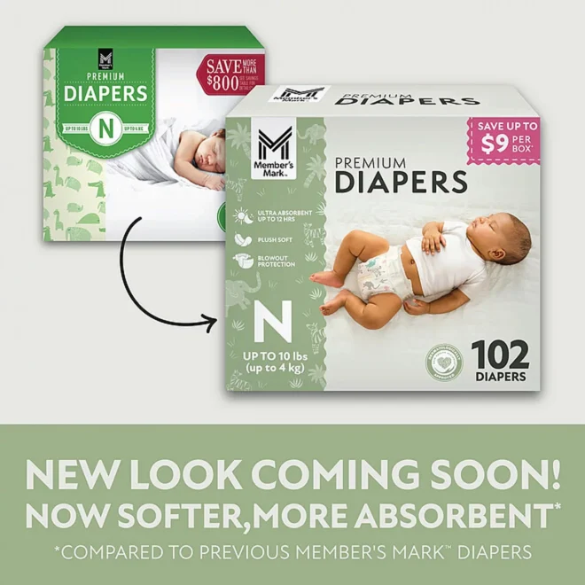 Member's Mark Premium Baby Diapers Newborn - Image 2