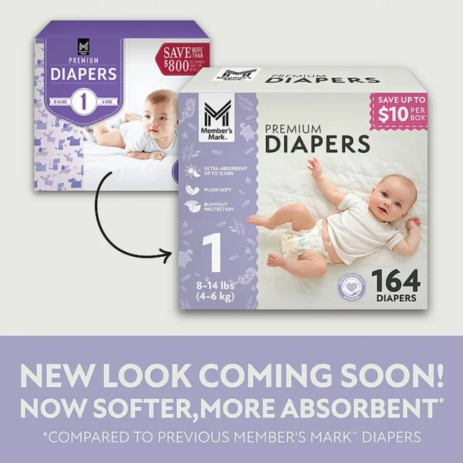 Member's Mark Premium Baby Diapers Size 1 - Image 2