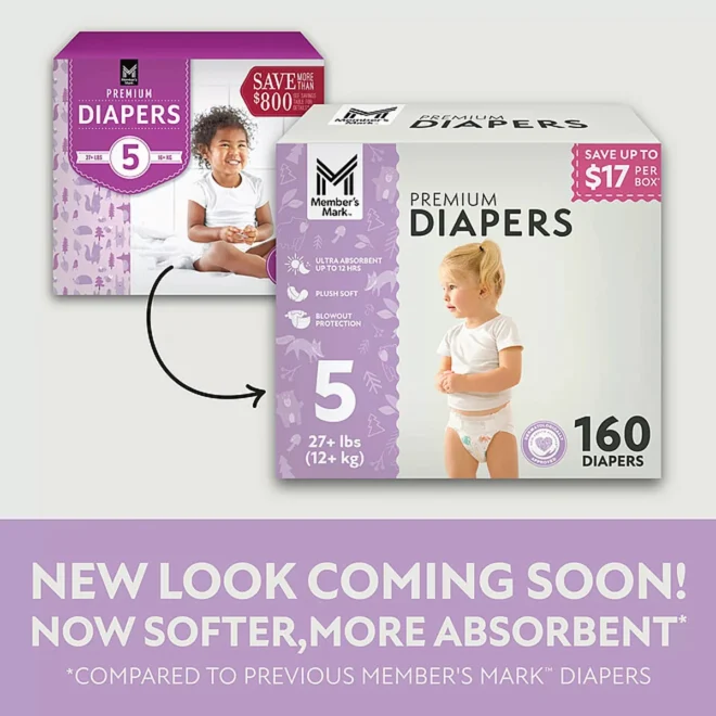 Member's Mark Premium Baby Diapers Size 5 - Image 2