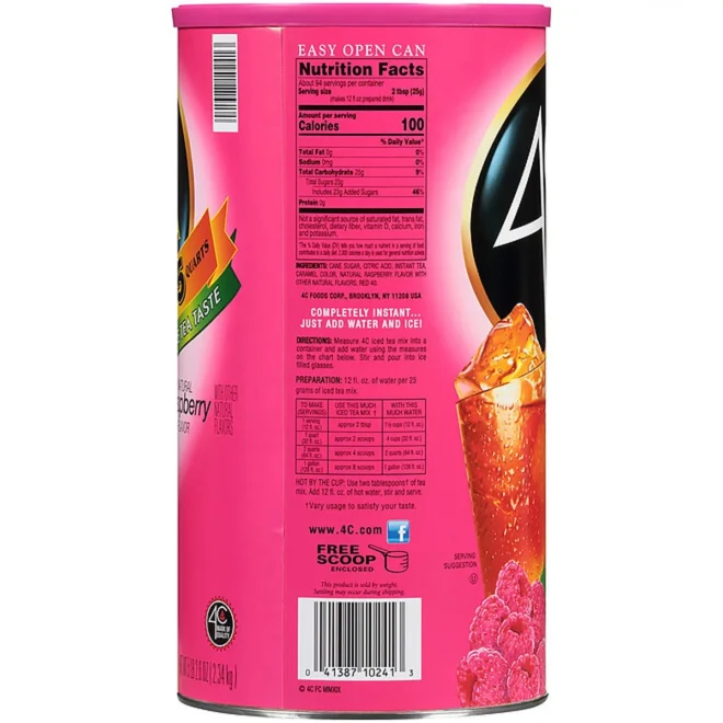 4C 35 QT Raspberry Iced Tea Mix (82.6 oz.) - Image 2