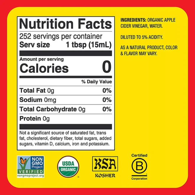Bragg Apple Cider Vinegar, 128 fl. oz. - Image 2