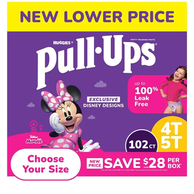 Huggies Pull-Ups Potty Training Pants for Girls Size 4T-5T (102 ct.)
