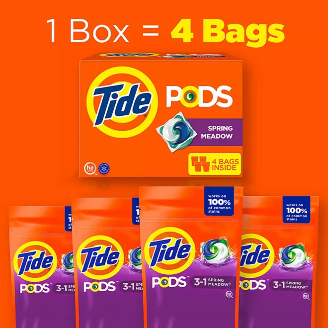Tide PODS Liquid Laundry Detergent Pacs, Spring Meadow (156 ct.) - Image 4