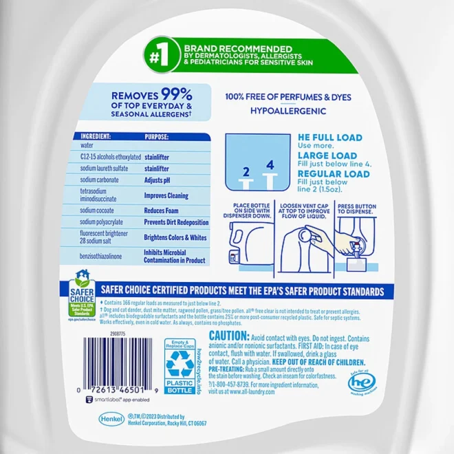 all free clear Liquid Laundry Detergent, The Original, 166 loads, 250 fl. oz. - Image 2