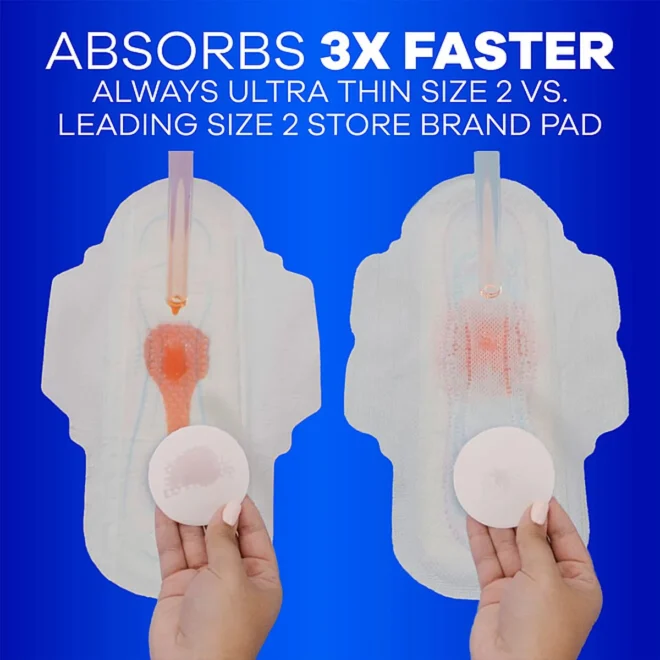 Always Ultra Thin Long Super Pads with Wings, Size 2, 92 ct. - Image 6