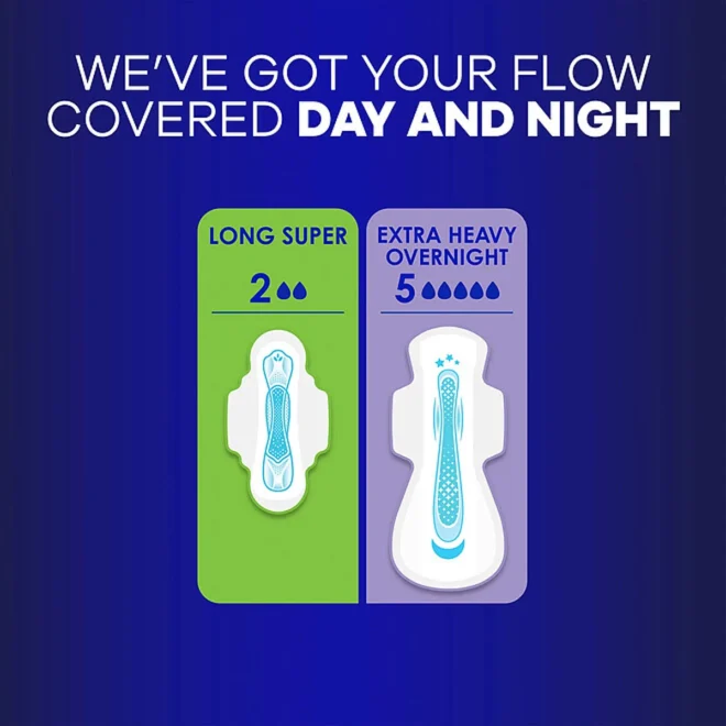 Always Maxi Overnight Pads with Wings, Size 5, 54 ct. - Image 2