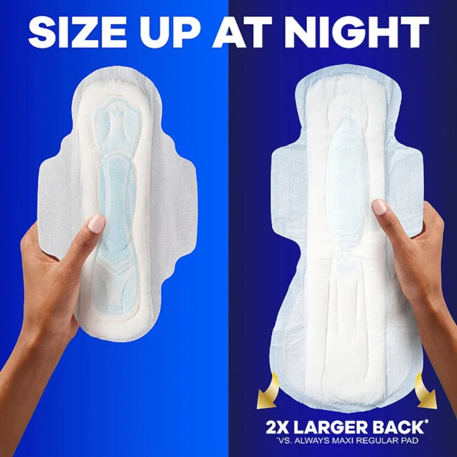 Always Maxi Overnight Pads with Wings, Size 5, 54 ct. - Image 6