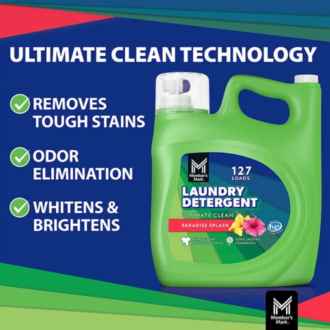 Member's Mark Liquid Laundry Detergent, Paradise Splash, 127 loads, 196 fl. oz. - Image 8