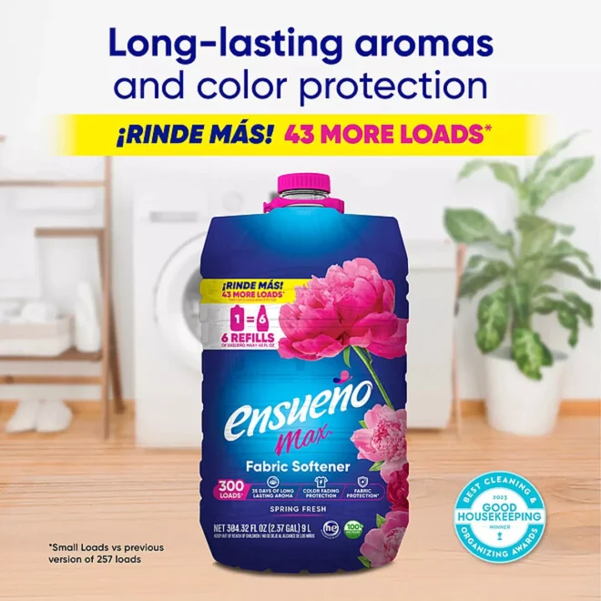 Ensueño Max Liquid Fabric Softener, Spring Fresh Scent, 300 loads, 304 fl. oz. - Image 2