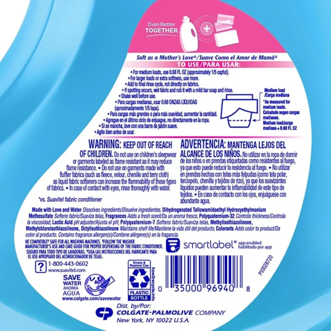 Suavitel Advanced Liquid Fabric Softener, Field Flowers Scent, 160 fl. oz., 235 loads - Image 2
