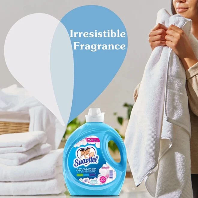 Suavitel Advanced Liquid Fabric Softener, Field Flowers Scent, 160 fl. oz., 235 loads - Image 5