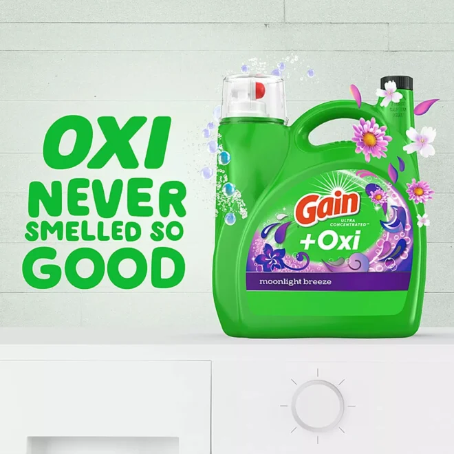 Gain + Oxi Liquid Laundry Detergent, Moonlight Breeze, 159 Loads, 170 fl. oz. - Image 3