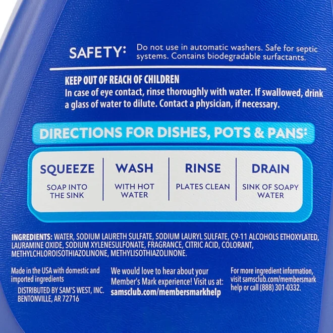 Member's Mark Platinum Performance Liquid Dish Soap, Fresh Clean, 100 fl. oz. - Image 3