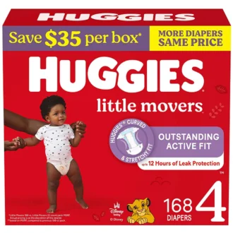 Huggies Little Movers Baby Diapers Size 4 - 168 ct. (22-37 lbs)