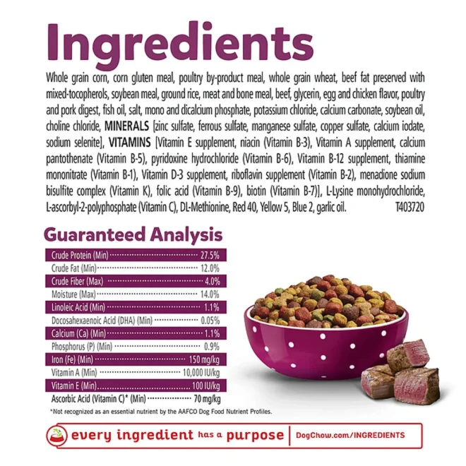 Purina Puppy Chow, Beef and Brown Rice, Tender & Crunchy Puppy Dry Dog Food, 34 lbs. - Image 2