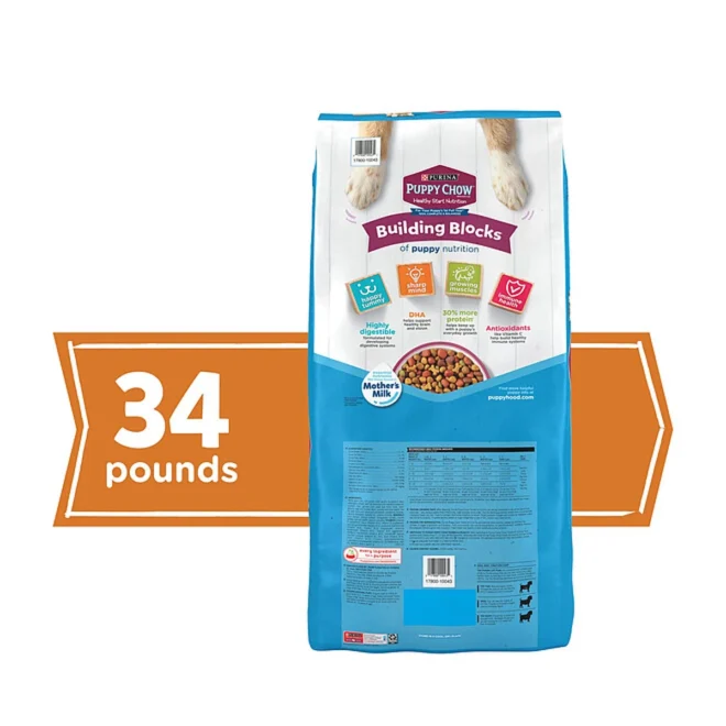 Purina Puppy Chow, Beef and Brown Rice, Tender & Crunchy Puppy Dry Dog Food, 34 lbs. - Image 9