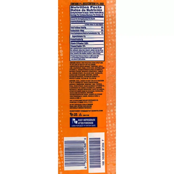 SunnyD Tangy Original Orange Flavored Citrus Punch, 6.75 fl. oz., 24 pk. - Image 2