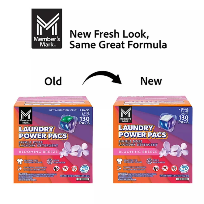 Member's Mark Laundry Detergent Power Pacs, Blooming Breeze, 130 ct. - Image 2