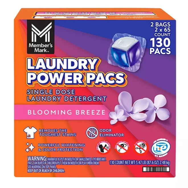 Member's Mark Laundry Detergent Power Pacs, Blooming Breeze, 130 ct. - Image 6