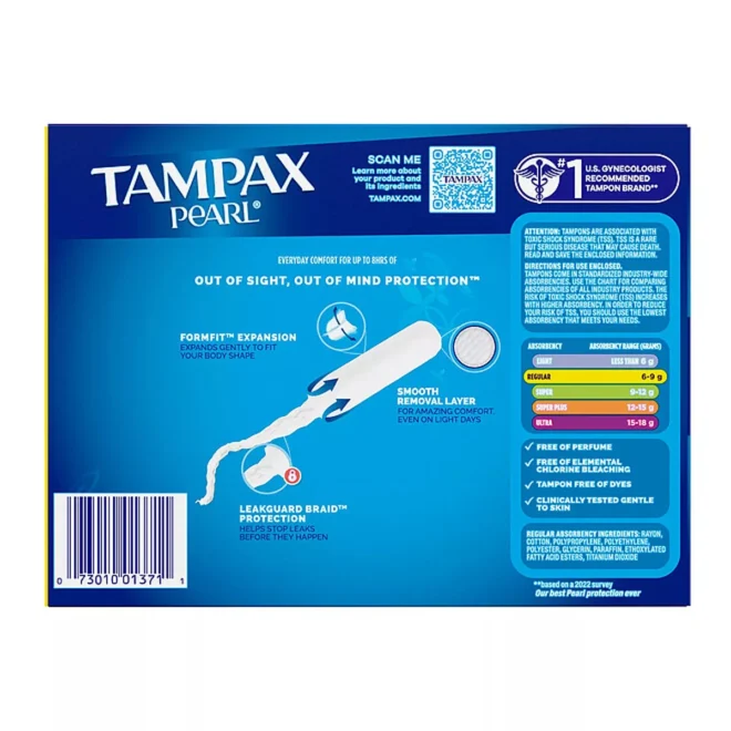 Tampax Pearl Regular Tampons, 96 ct. - Image 9