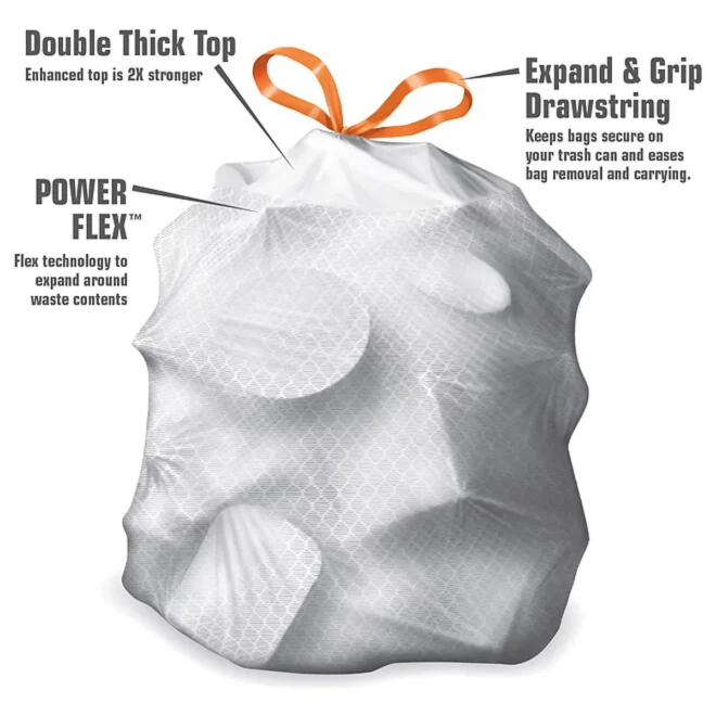Member's Mark Power Flex 13-Gallon Tall Kitchen Trash Bags, Lavender, 200 ct. - Image 6