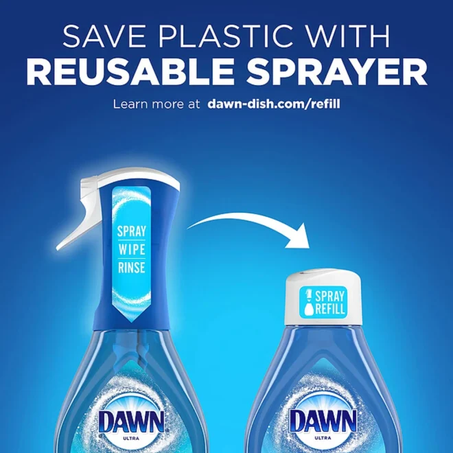 Dawn Platinum Plus Powerwash Dish Spray Bottle Set, Fresh Scent, 1 Spray Bottle + 2 Refills, 64.5 fl. oz. - Image 5