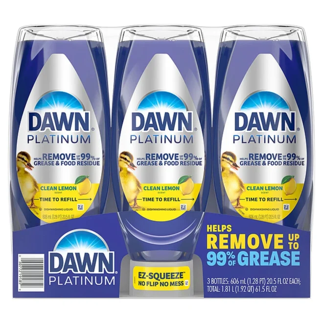 Dawn Platinum EZ- Squeeze Liquid Dish Soap, Lemon, 3 ct., 61.5 fl. oz.