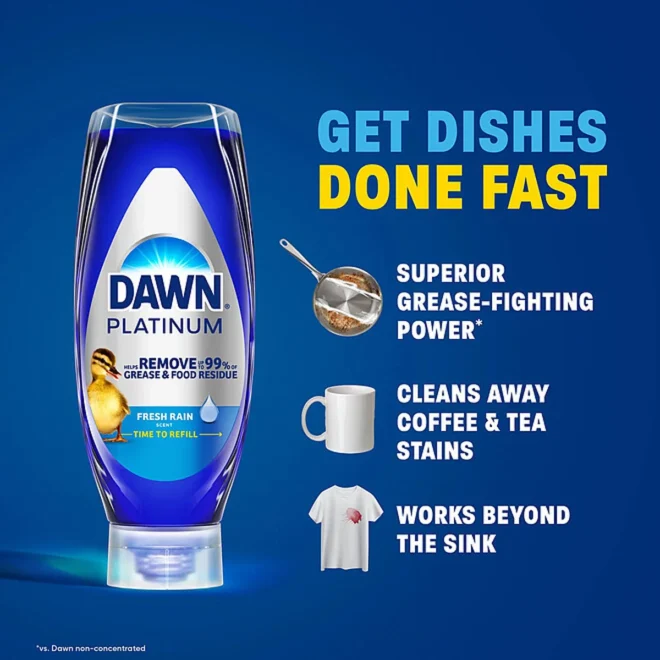 Dawn Platinum EZ- Squeeze Liquid Dish Soap, Lemon, 3 ct., 61.5 fl. oz. - Image 5